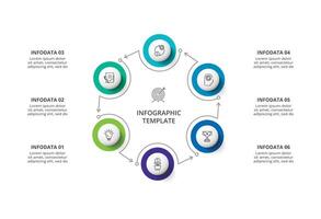 creativo concepto para infografía con 6 6 pasos, opciones, partes o procesos. negocio datos visualización. vector