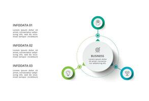 creativo concepto para infografía con 3 pasos, opciones, partes o procesos. negocio datos visualización. vector