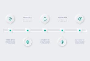 Neumorphic flowchart infographic. Creative concept for infographic with 5 steps, options, parts or processes. Template for diagram, graph, presentation and chart. vector