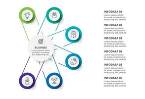 creativo concepto para infografía con 6 6 pasos, opciones, partes o procesos. negocio datos visualización. vector