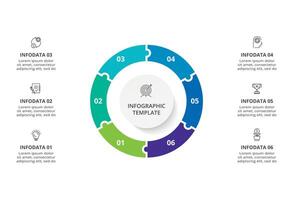 creativo concepto para infografía con 6 6 pasos, opciones, partes o procesos. negocio datos visualización. vector