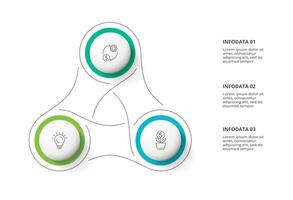 creativo concepto para infografía con 3 pasos, opciones, partes o procesos. negocio datos visualización. vector