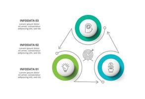 Creative concept for infographic with 3 steps, options, parts or processes. Business data visualization. vector