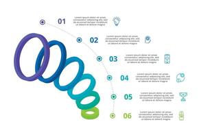 3D infographic pyramid, or comparison chart with 6 colorful levitating layers. The concept of levels or stages of a business project. Realistic infographic design template. vector