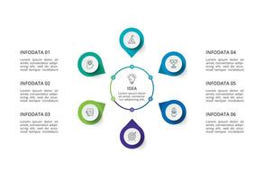 Creative concept for infographic with 6 steps, options, parts or processes. Business data visualization. vector