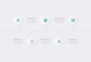 neumorfo diagrama de flujo infografía. creativo concepto para infografía con 5 5 pasos, opciones, partes o procesos. modelo para diagrama, grafico, presentación y cuadro. vector