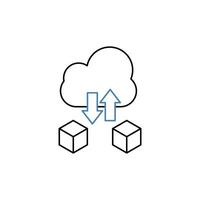 cloud storage concept line icon. Simple element illustration. cloud storage concept outline symbol design. vector