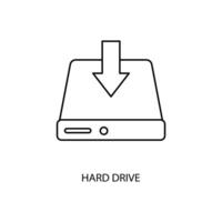 hard drive concept line icon. Simple element illustration. hard drive concept outline symbol design. vector