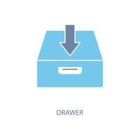 drawer concept line icon. Simple element illustration. drawer concept outline symbol design. vector