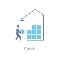 storing concept line icon. Simple element illustration. storing concept outline symbol design. vector