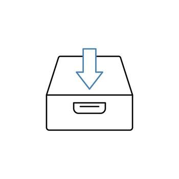 drawer concept line icon. Simple element illustration. drawer concept outline symbol design. vector