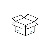 box concept line icon. Simple element illustration. box concept outline symbol design. vector