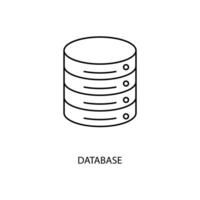 database concept line icon. Simple element illustration. database concept outline symbol design. vector