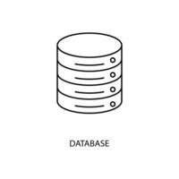 database concept line icon. Simple element illustration. database concept outline symbol design. vector