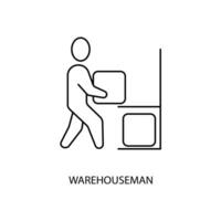 warehouseman concept line icon. Simple element illustration. warehouseman concept outline symbol design. vector