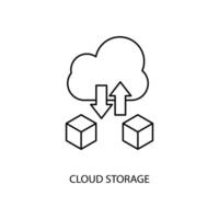 cloud storage concept line icon. Simple element illustration. cloud storage concept outline symbol design. vector