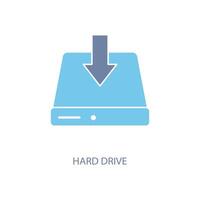 hard drive concept line icon. Simple element illustration. hard drive concept outline symbol design. vector