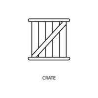 crate concept line icon. Simple element illustration. crate concept outline symbol design. vector