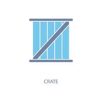 crate concept line icon. Simple element illustration. crate concept outline symbol design. vector