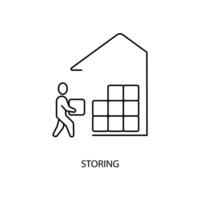 storing concept line icon. Simple element illustration. storing concept outline symbol design. vector