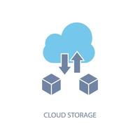 cloud storage concept line icon. Simple element illustration. cloud storage concept outline symbol design. vector