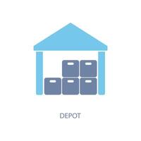 depot concept line icon. Simple element illustration. depot concept outline symbol design. vector