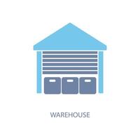 warehouse concept line icon. Simple element illustration. warehouse concept outline symbol design. vector