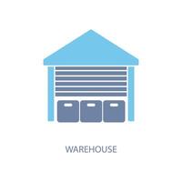 warehouse concept line icon. Simple element illustration. warehouse concept outline symbol design. vector