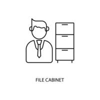 file cabinet concept line icon. Simple element illustration. file cabinet concept outline symbol design. vector