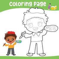 Coloring worksheet page. Educational printable coloring worksheet. Printable activity page for kids. Learning Game. file. vector