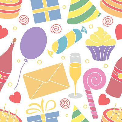 Happy birthday pattern. Seamless birthday background