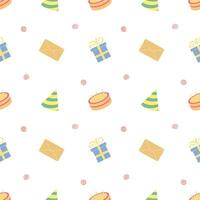 Happy birthday pattern. Seamless birthday background vector