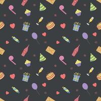 Happy birthday pattern. Seamless birthday background vector