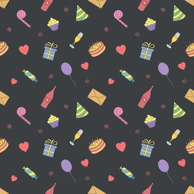Happy birthday pattern. Seamless birthday background