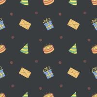 Happy birthday pattern. Seamless birthday background vector