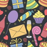 Happy birthday pattern. Seamless birthday background vector