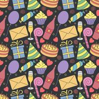 Happy birthday pattern. Seamless birthday background vector