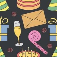 Happy birthday pattern. Seamless birthday background vector