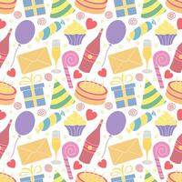 Happy birthday pattern. Seamless birthday background vector