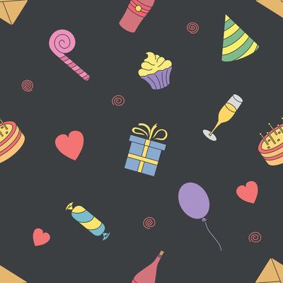 Happy birthday pattern. Seamless birthday background