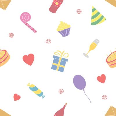 Happy birthday pattern. Seamless birthday background
