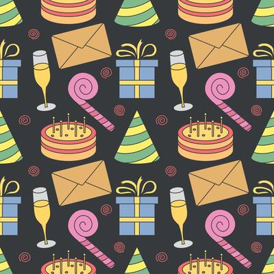 Happy birthday pattern. Seamless birthday background