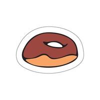 A sticker with the image of a donut on a white background. vector