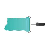 An illustration of a turquoise painting roller. Painting. vector