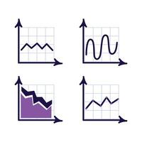 un conjunto de diagramas y gráficos infografia con color esquemas y gráficos vector