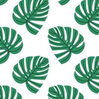 modelo de tropical y palma hojas. siluetas verde sucursales, hojas en minimalista plano estilo. exótico verano antecedentes con hojas en blanco antecedentes. impresión para regalo envase, tela, textil vector