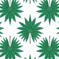 Pattern of tropical and palm leaves. Silhouettes green branches, leaves in minimalist flat style. Exotic summer background with leaves on white background. Print for gift wrapping, fabric, textile vector