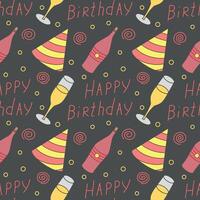 Happy birthday pattern. Seamless birthday background vector