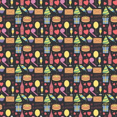 Happy birthday pattern. Seamless birthday background