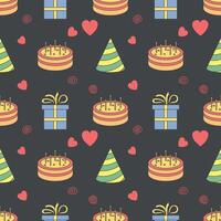 Happy birthday pattern. Seamless birthday background vector